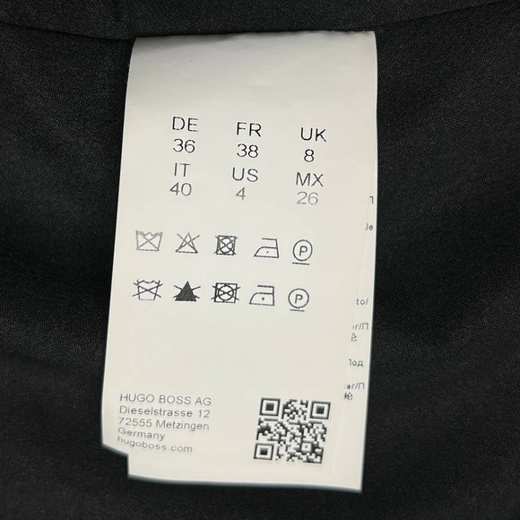 Boss Hugo Boss Inyna Black White Red Striped Crew Neck Sleeveless Blouse Size 4 - Picture 9 of 12